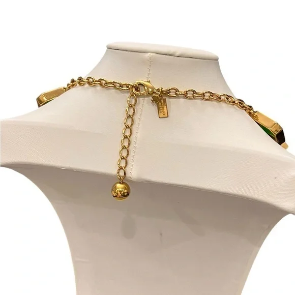 Kate Spade Frame of Mind Necklace Graduated Emerald Green 22-26” Long Party EUC - Picture 7 of 15